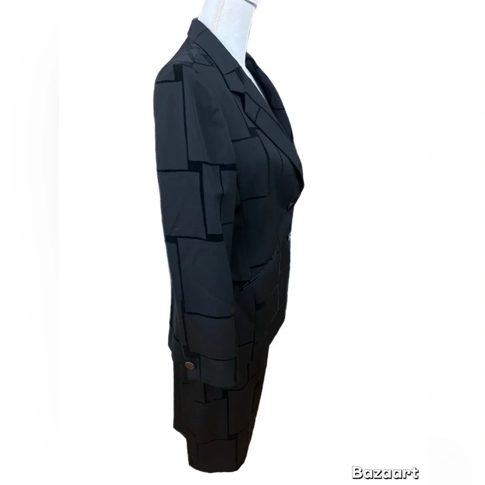 George Simonton NWT Woman’s Skirt Suit Black Size 6 Lined - Picture 3 of 6